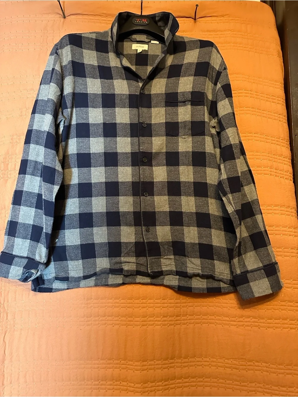 J. Crew Navy and Gray Buffalo Check Button-Down Shirt